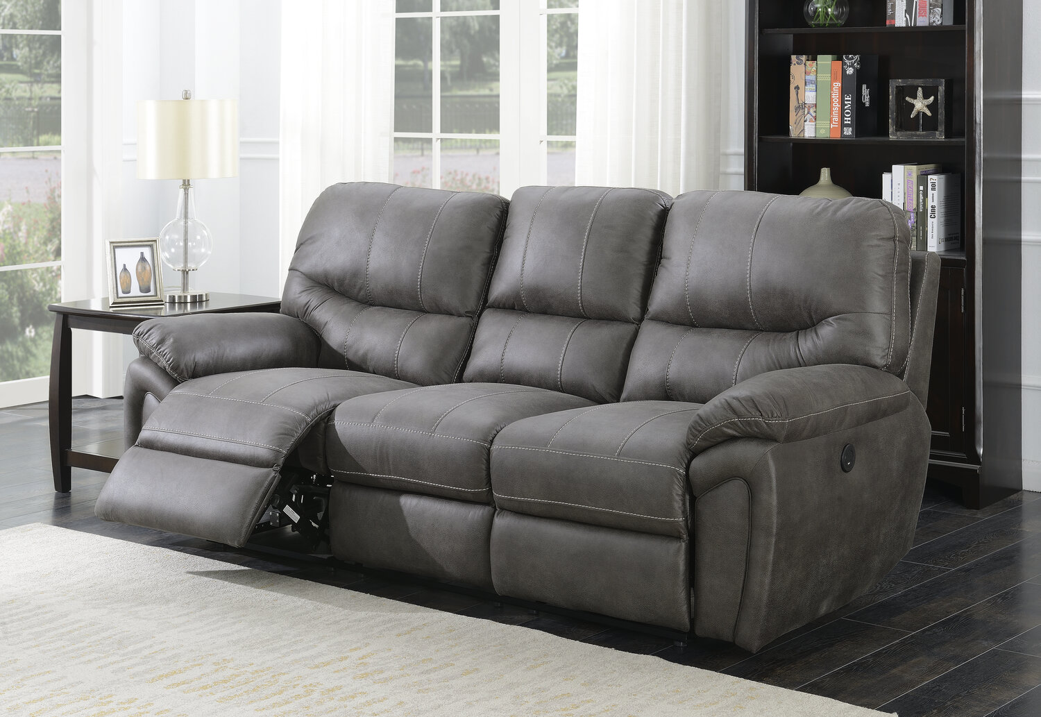 Noah Grey Rustic Power Reclining Sofa